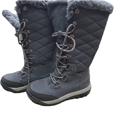 BEARPAW женщин Isabella зимние ботинки на шнуровке туфли Sz 6 классический серый читать недостаток - Изображение 1 из 4