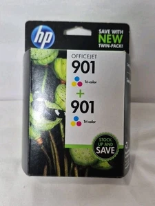 NOS Cartuccia di inchiostro tricolore originale HP 901 confezione doppia   - Foto 1 di 3