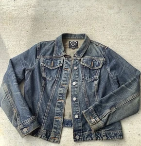 Xoxo Vintage Jean Jacket Classic Fit Grunge Look Large - Picture 1 of 12