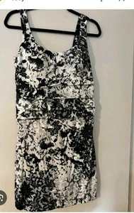 Bisou Bisou Michelle Bohbot Black & White Dress US Size 16 - Picture 1 of 13