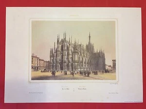PH. BENOIST / LEMERCIER MILAN DUOMO FINE ART COLOR PRINT REPLICA of LITOGRAPHY - Imagen 1 de 1