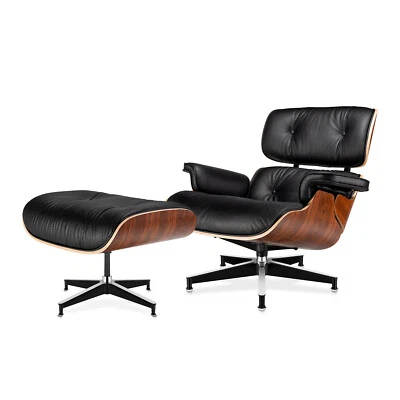 Sillón reclinable giratorio Mid-Century Pro Tall Eames con juego de otomanos Foto 1 de 4