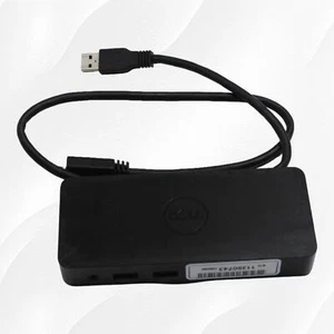 Dell D1000 Dual Video USB 3.0 Docking Station Black D-Port HDMI VGA 0JCJWD - Picture 1 of 4