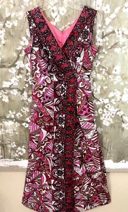 60’s VTG Groovy Psychedelic Mod Pink Metallic Jumpsuit Hostess Costume Dress S - Picture 1 of 17