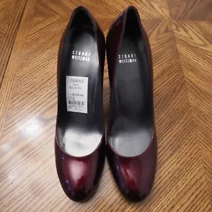 Neu 325 $ Stuart Weitzman burgunderrote Lackleder-Pumps mit 4"-Absatz Größe 8 1/2M - Bild 1 von 4