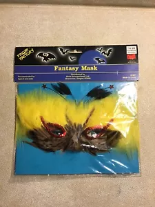 Vintage Fright Factory Fantasy Feather Owl Masquerade Mask Halloween Mardi Gras - Picture 1 of 2