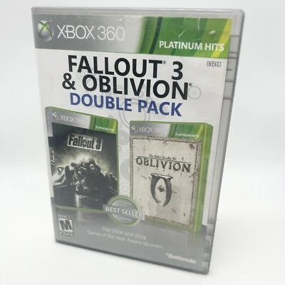 Fallout 3 & Oblivion Double Pack (Microsoft Xbox 360, 2012) CIB Tested - Image 1 of 4