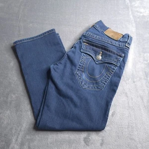 True Religion Womens Ricky Relaxed Straight Cropped Jeans 30 Flap Pockets - Picture 1 of 9