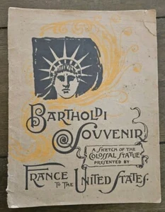 Rare 1886 Statue of Liberty Bartholdi Souvenir Book With Color Map - Picture 1 of 10