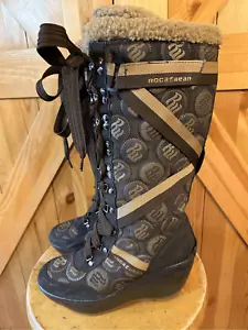 Y2K Vintage Rocawear Winter Snow Boots 6.5 Mika Faux Fur Wedge - Picture 1 of 16