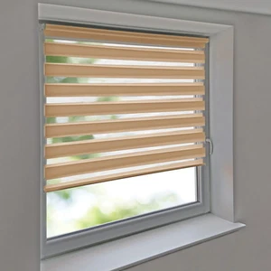Klemm u. Klebe Duo-Rollo Doppelrollo Klemmfix Jalousie Rollo ohne Bohren creme - Bild 1 von 7