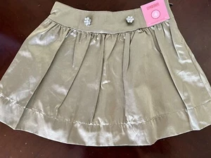 NWT Girls 4 Gymboree CITY SPARKLE GOLD Metallic FORMAL SKIRT Rhinestone Buttons - Picture 1 of 3