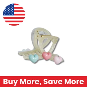 Pinza para el cabello Corazones Encantadores - Diseño de corazón lindo multicolor - Accesorio para el cabello de moda - Imagen 1 de 5