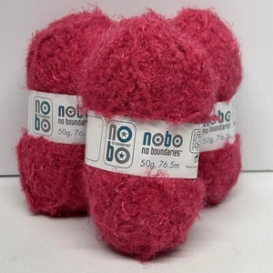 Nobo No Boundaries Hot Pink DIVA-21 Soft Yarn Dye 2124 50g 76.5m Turkey Lot Of 3 - Picture 1 of 5
