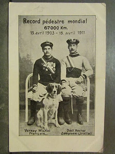 cpa sport record pedestre mondial 67000 km 1903 1911 vernay zampiceni - Picture 1 of 1