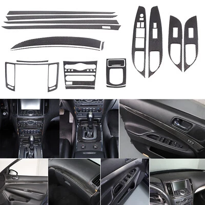 23Pcs Carbon Fiber Full Interior Kit Cover Trim For Infiniti G37 Sedan 2010-2013 - Image 1 of 4