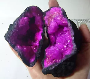 Brillante Malva Par Cuarzo Selenita Crystal Geode Fertilidad 90mm - Imagen 1 de 5