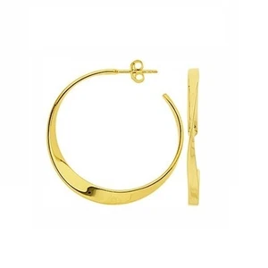 Dolly-Schmuck Ohrringe Creole flach gedreht 25-20mm vergoldet 18K 5Mikron - Bild 1 von 1