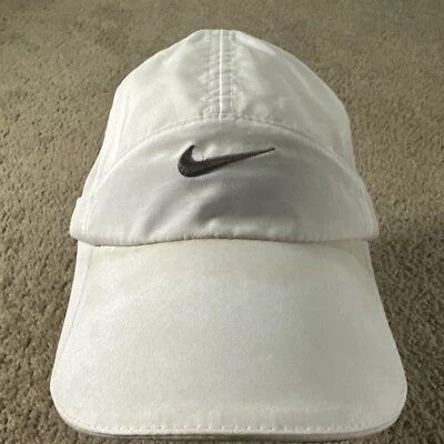 NIKE Hat Cap Adult White Strapback Tailwind 7 Panel Reflective Featherlight - Image 1 of 4