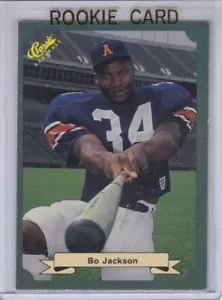 Bo Jackson Rookie 1987 Classic GREEN #15 Auburn Pads & Bat FB/BB - Picture 1 of 2