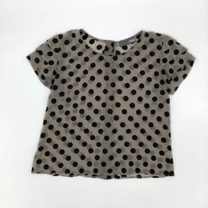 MYNE Ashley Ann 100% Silk Tan Polka Dot Blouse Women’s Size 4 - Picture 1 of 10