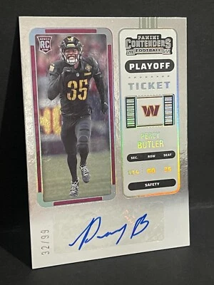 2022 Panini Contenders NFL Playoff Ticket RC Percy Butler Auto /99 - Image 1 of 3