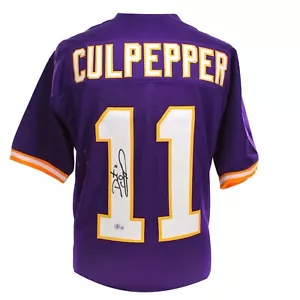 Maglia viola Dante Culpepper autografata Minnesota Vikings firmata BAS COA - Foto 1 di 5