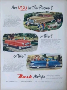 Anuncio impreso de vehículo Nash Airflyte 1950, imagínate en un Nash - Imagen 1 de 1