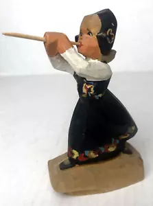 Henning Norway Hand Carved Girl Folk Art Prillar Guri Vintage 5” - Picture 1 of 5