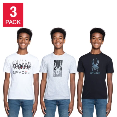 3 pack Spyder youth boys shirt top short sleeve CHOICE 7/8 10/12 14/16 - Image 1 of 4