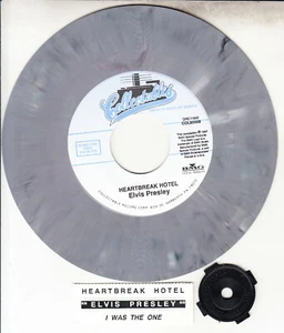 ELVIS PRESLEY Heartbreak Hotel & I Was The One SWIRLED VINYL 7" 45 record NEW - Picture 1 of 2