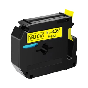 1×Compatible Brother P-Touch M-K621 M621 Ruban étiqueteuse Noir sur Jaune 9mm - Photo 1/4