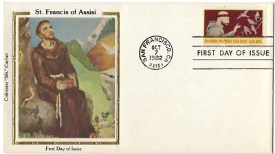 4 '80s FDCs St. Francis of Assisi, Public Education, Official Business, Flag - Image 1 of 4