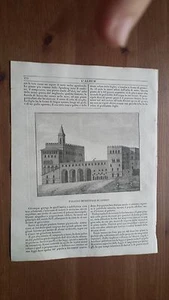 1838 L'Album Belle Arti: Veduta del Palazzo Municipale di Gubbio (dei Consoli) - Foto 1 di 1