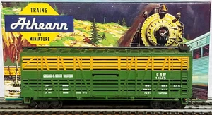 Athearn 1767 HO Scale "Chicago & Northwestern" 40' Livestock Cattle Car w/ KD's - Picture 1 of 14