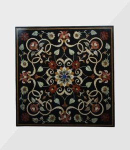 27 inches black Marble Inlay Coffee center table top Mosaic Decor sofa center - Picture 1 of 4