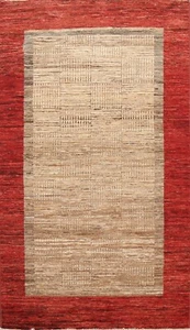 Contemporary Gabbeh Kashkoli Oriental Area Rug Hand-knotted Kitchen Carpet 4'x7' - Picture 1 of 12