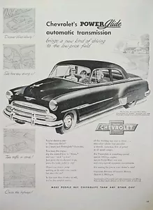 1950 Vintage Black And White Chevrolet Print Ad. Power Glide Automatic. - Picture 1 of 1