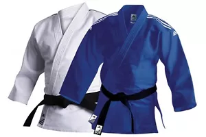 Adidas Training J500 Judo Suit Mens Women Judoka Uniform Kids Blue White Judo Gi - Picture 1 of 16