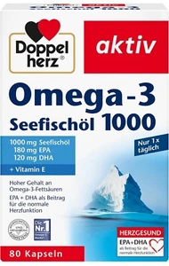 Omega 3 Fischöl - Hochdosiert - 80 Kapseln - 1000mg - Herzgesundheit - Blutdruck - Bild 1 von 6