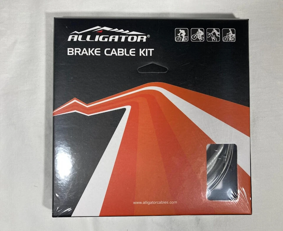 Bicicleta de cocodrilo delantera/trasera blanca (kit de cable de freno deslizante elegante) adecuado para Mo Foto 1 de 4