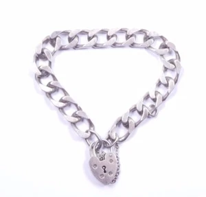 Vintage 1977 schweres Bettelarmband Panzerglieder 925 Sterling Silber 30,4 g - Bild 1 von 8