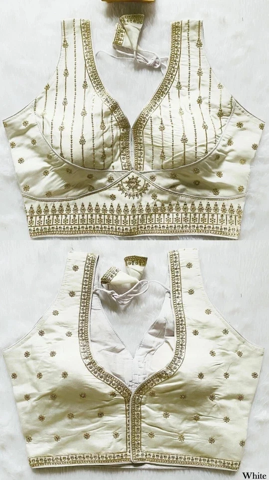 Blusa Sari Preparada Diseñador Sari Choli India Fiesta Ropa Vestido Bollywood Foto 1 de 1