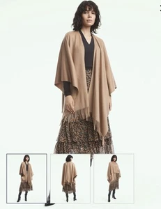 Brooks Brothers . Ruana Shawl Scarf . Cashmere . Camel Brown Color . - Picture 1 of 7