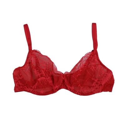 Chantelle Women's Underwire Bra Lace Support Adjustable Straps Floral Red New - Image 1 of 2