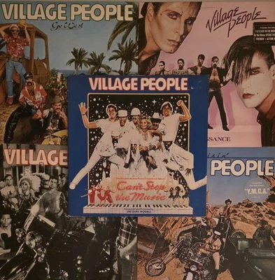 The Village People  Lot Of 5 Vinyl LP Records VG+ W/ Poster  Legendary Disco Pop - Image 1 of 4