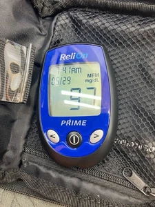 ReliOn Prime Blutzuckermesssystem Messgerät mit Handbüchern & Box blau - Bild 1 von 4