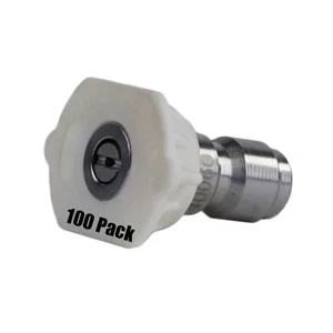 100 Pack Erie Tools Pressure Washer 1/4" Quick Connect 40 Degree 4.5 Nozzles - Picture 1 of 4