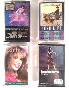 Four Linda Ronstadt, Carly Simon, Emmylou Harris Cassette Tapes Vintage 4 In Lot - Picture 1 of 11
