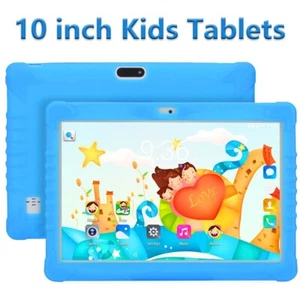 10" Tablet Android 9 HD PC For Kids Deca core Dual Cameras WiFi Bundle Case 64GB - Picture 1 of 15